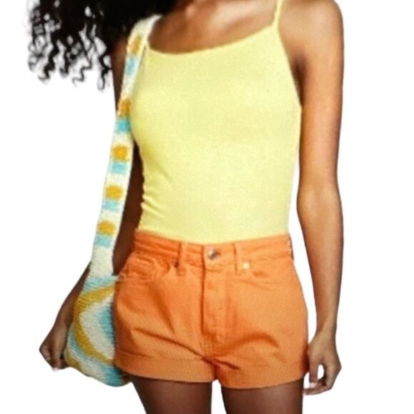 WILD FABLE/TARGET Women’s Denim Highest Rise Mom Shorts Orange Size 6/28 - Picture 2 of 10